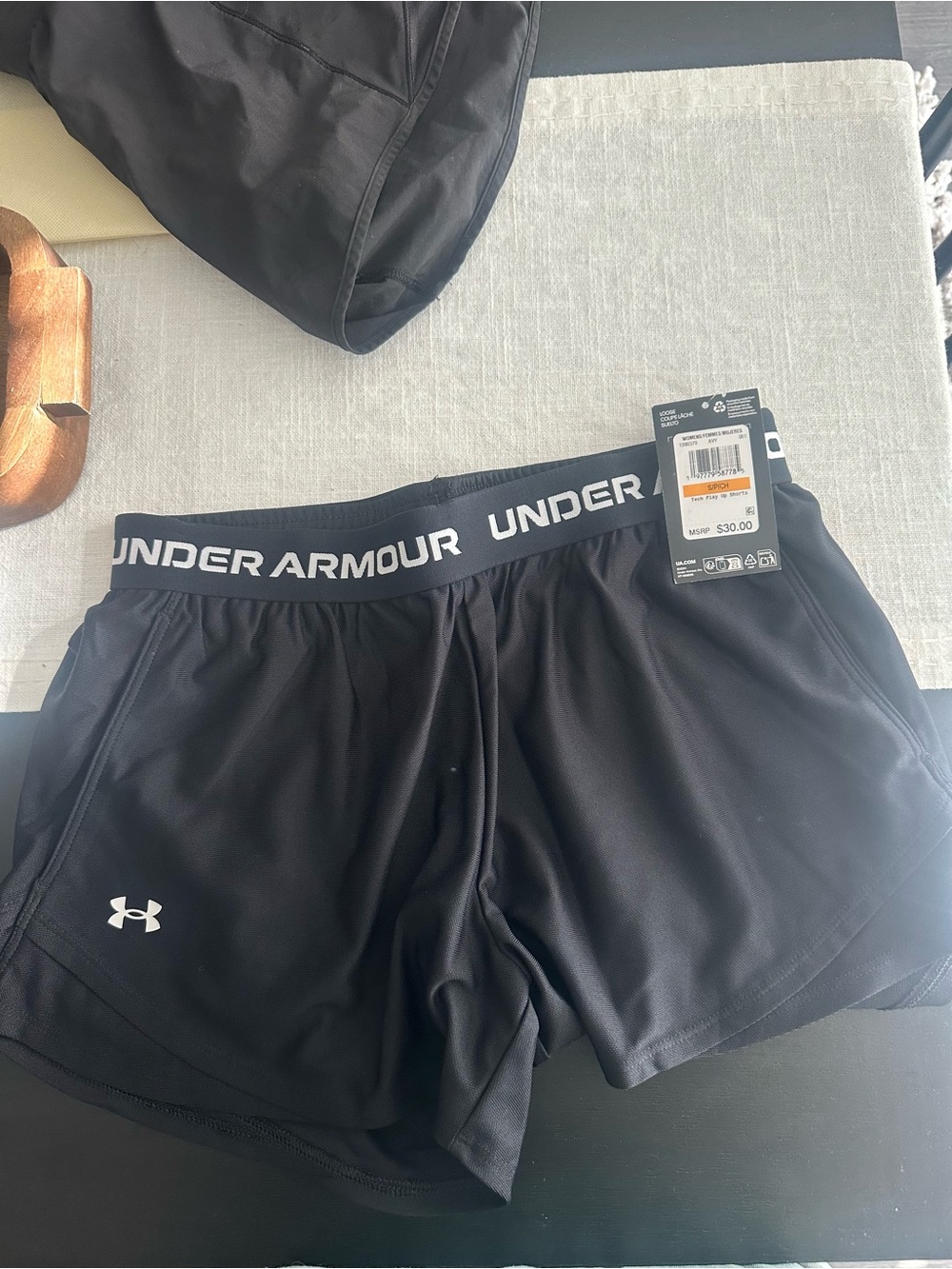 Under Armour Black Women’s Athletic Shorts with Branded Waistband